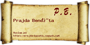 Prajda Benáta névjegykártya